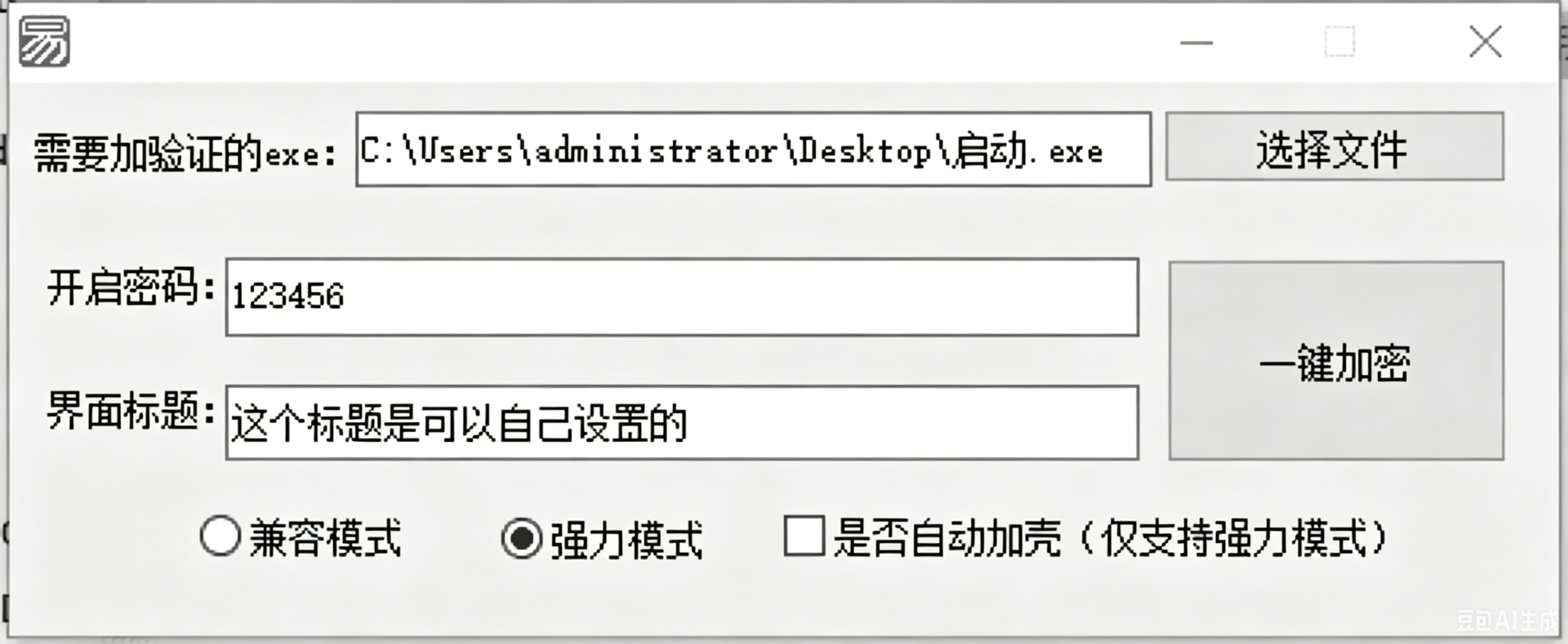 任意exe程序加打开密码源码
