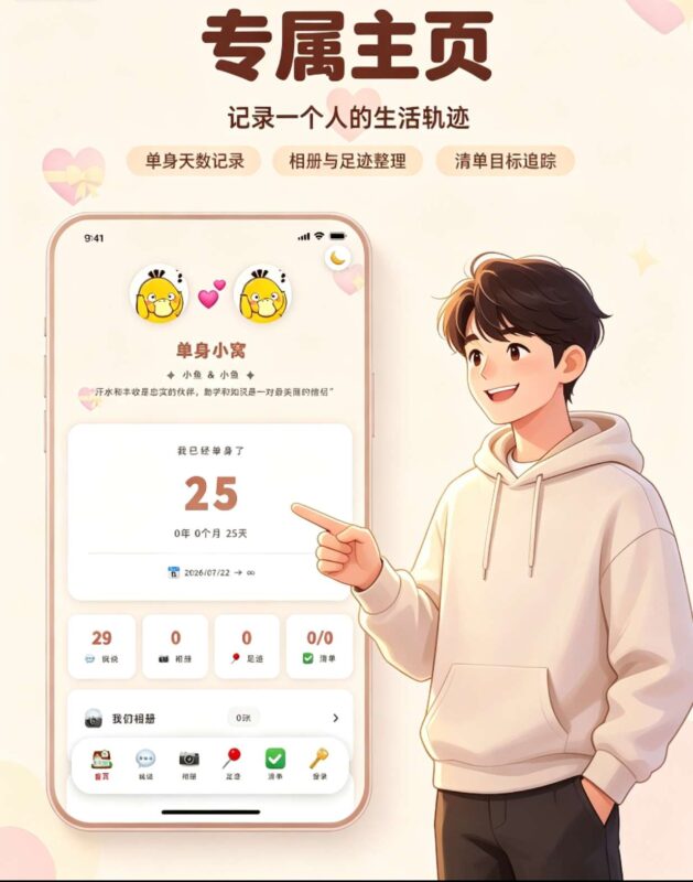 情侣小窝-开源情侣网站，愿每一个小窝，都住着两个人。-基于网站源码,游戏源码,小程序源码,Ai源码,网站开发,主题源码,软件开发,游戏辅助,游戏科技,手机软件,苹果系统,安卓软件等沃尔特网络科技工作室